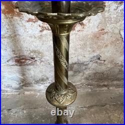 Paire de chandeliers d'église XIXe siècle Bronze doré Couvent italie
