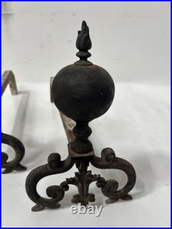 Paire de chenet de style Renaissance en bronze XIX siècle