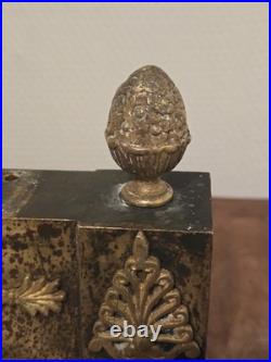 Paire de chenets À Pattes De Lion en Bronze Époque Empire XIXe Siècle