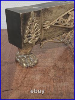 Paire de chenets À Pattes De Lion en Bronze Époque Empire XIXe Siècle