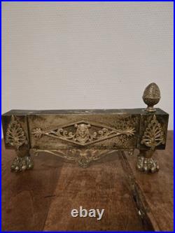 Paire de chenets À Pattes De Lion en Bronze Époque Empire XIXe Siècle