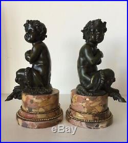 Paire de faunes en bronze d époque XIX ème siècle