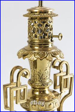 Paire de lampes arabisantes en laiton et bronze doré, XIXe siècle, LS3202891