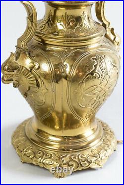 Paire de lampes arabisantes en laiton et bronze doré, XIXe siècle, LS3202891