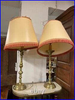 Paire de lampes pique-cierges bronze XIX siècle