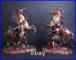 Paire de modèles français en bronze XIXe siècle les chevaux de Marly par