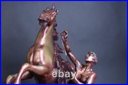 Paire de modèles français en bronze XIXe siècle les chevaux de Marly par