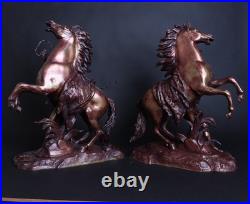 Paire de modèles français en bronze XIXe siècle les chevaux de Marly par