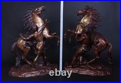 Paire de modèles français en bronze XIXe siècle les chevaux de Marly par