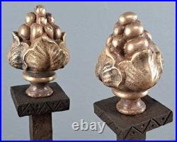 Paire de morilles, fer forgé et bronze, XIXe-XXe siècle