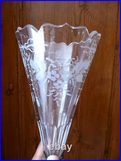 Paire de vases cornets en cristal et bronze XIXe siècle