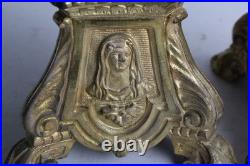 Paire pique-cierge bronze XIXe siècle Bougeoirs (50604)