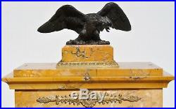 Pendule Aigle Impérial en Bronze & Marbre de sienne Style Empire XIXe siècle