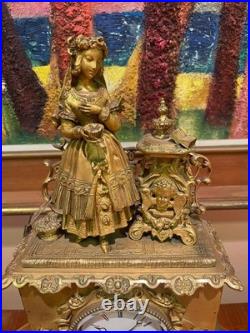 Pendule De Cheminée. Style Napoléon Iii. Bronze Doré. France. Xixe Siècle