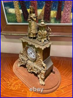 Pendule De Cheminée. Style Napoléon Iii. Bronze Doré. France. Xixe Siècle