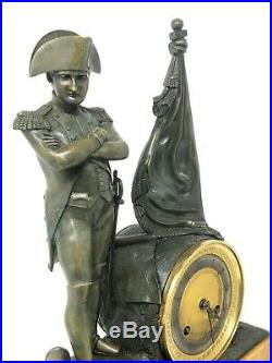 Pendule Napoléon Bonaparte Bronze & Marbre de Sienne XIX ème Siècle