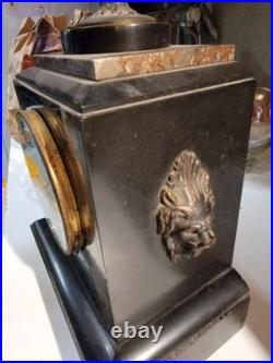 Pendule Napoléon III en marbre et bronze fin XIXe siècle