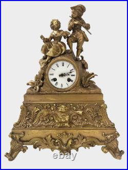 Pendule Romantique en bronze doré XIX siècle