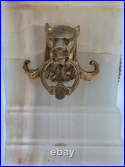 Pendule ancienne de cheminée en onyx et bronze Barbedienne Paris XIXe siècle