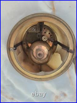 Pendule ancienne de cheminée en onyx et bronze Barbedienne Paris XIXe siècle