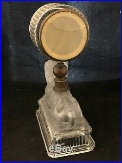 Pendule au Sphinge Cristal & Bronze Fin XIX ème Siècle Style Empire Baccarat