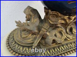 Pendule bronze globe céleste décor putti Ange d'époque XIXe siècle