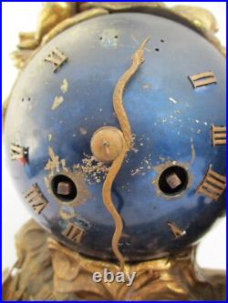 Pendule bronze globe céleste décor putti Ange d'époque XIXe siècle