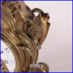 Pendule de Comptoir Rococo Bronze Doré France XIX Siècle