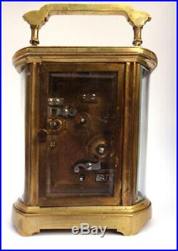 Pendule dit dofficier Bronze Verre bombé Etui dorigine. XIXè siècle Fonctionne