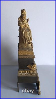 Pendule figurative française du XIXe siècle en bronze doré