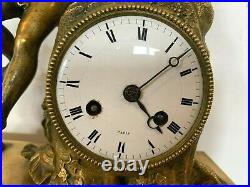 Pendule romantique en bronze doré XIX siècle Horloge Réveil