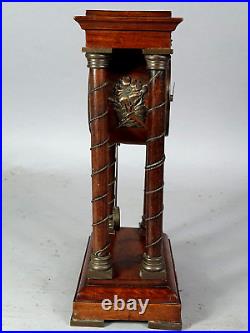 Pendulette à colonnes bois & bronze XIXe siècle Bel état. B203