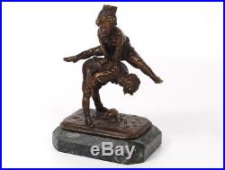 Petite sculpture bronze Alfred Barye Fils enfants saute-mouton XIXè siècle