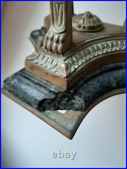 Pied Lampe à pétrole Athénienne Empire bronze personnages XIXè siècle sphinges