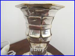 Pied de la lampe en bronze argenté pique-cierge, XIXe siècle