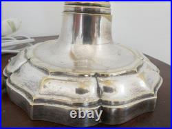 Pied de la lampe en bronze argenté pique-cierge, XIXe siècle