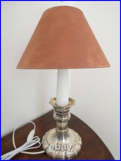 Pied de la lampe en bronze argenté pique-cierge, XIXe siècle