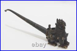 Pipe Chien Fô bronze Chine XIXe siècle (77967)