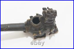 Pipe Chien Fô bronze Chine XIXe siècle (77967)