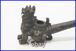 Pipe Chien Fô bronze Chine XIXe siècle (77967)