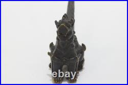 Pipe Chien Fô bronze Chine XIXe siècle (77967)