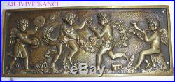 Plaque Bronze Bas Relief Bacchanale De Cherubins