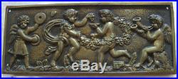 Plaque Bronze Bas Relief Bacchanale De Cherubins