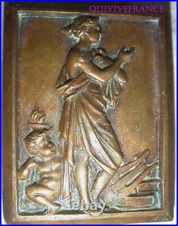 Plaque Bronze Bas-relief Terpsichore Muse De La Danse