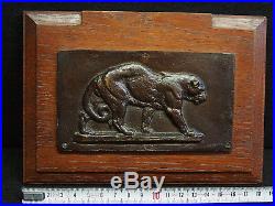 Plaque Bronze D'apres Antoine Louis Barye 1795 -1875 Panthere French Art Medal