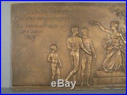 Plaque Commémorative Ancienne Bronze Concours Gymnastique Mcon 1898 Delorme