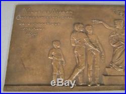 Plaque Commémorative Ancienne Bronze Concours Gymnastique Mcon 1898 Delorme