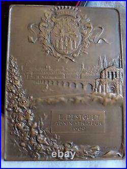 Plaque Medaille Caisse D'épargne De Bordeaux Fondee 1819, Par H. Dubois / Rare