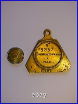 Plaque de métier -COMMISSIONNAIRE A PARIS- début XIXe siècle, N°5357, G. CREY