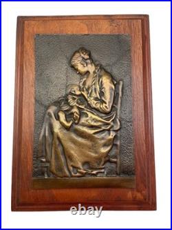 Plaque murale en bronze attribuée à Alexandre Charpentier